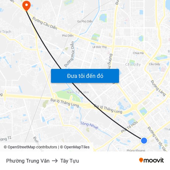 Phường Trung Văn to Tây Tựu map