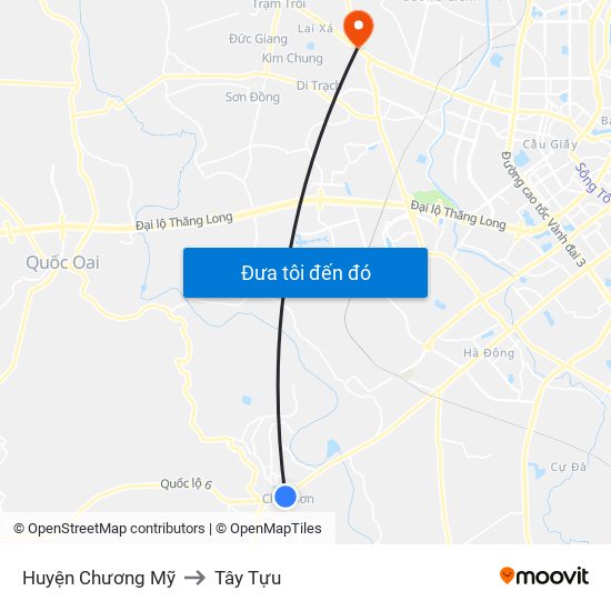 Huyện Chương Mỹ to Tây Tựu map