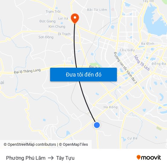 Phường Phú Lãm to Tây Tựu map