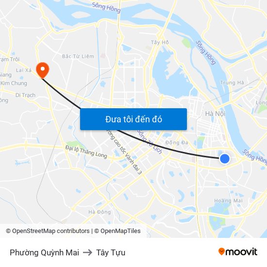 Phường Quỳnh Mai to Tây Tựu map