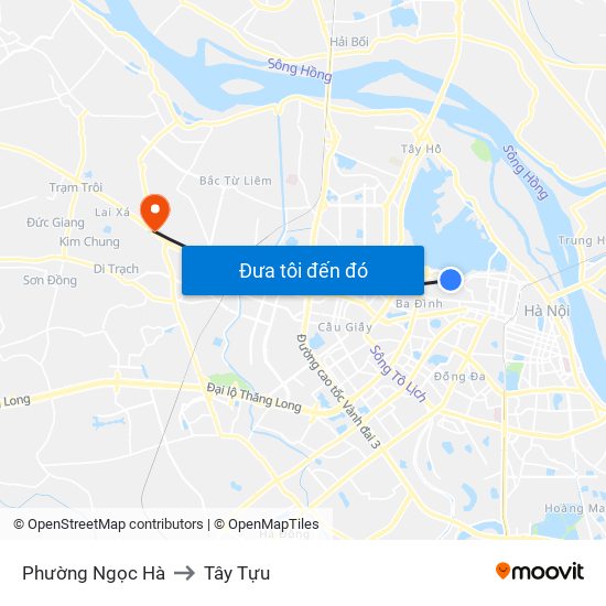 Phường Ngọc Hà to Tây Tựu map