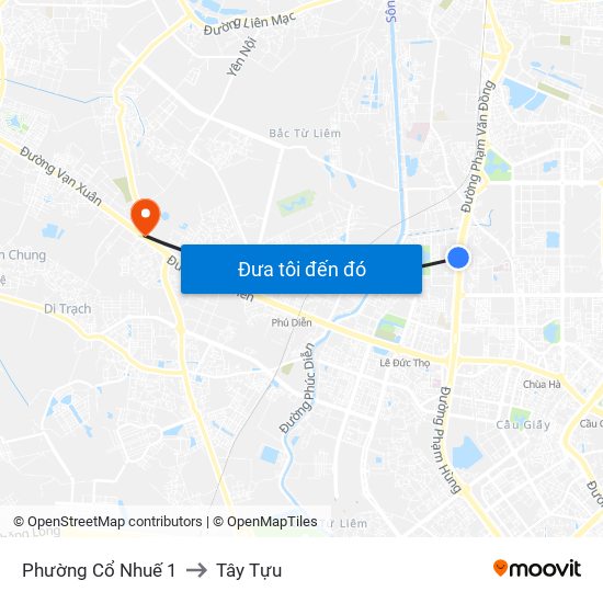 Phường Cổ Nhuế 1 to Tây Tựu map