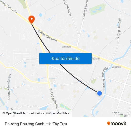 Phường Phương Canh to Tây Tựu map