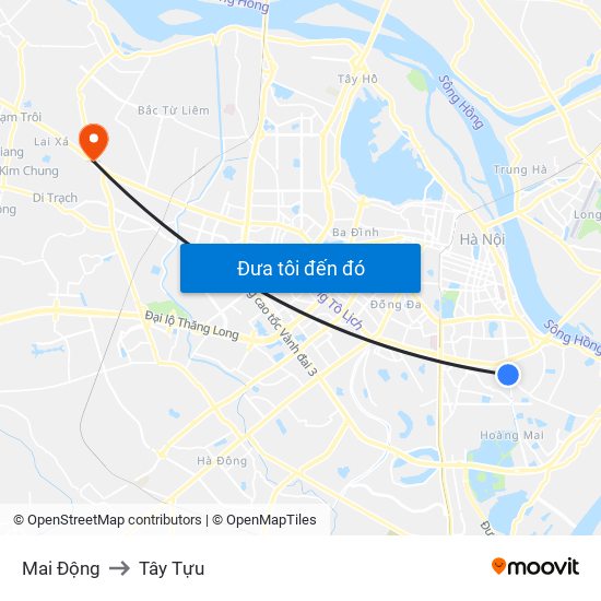 Mai Động to Tây Tựu map