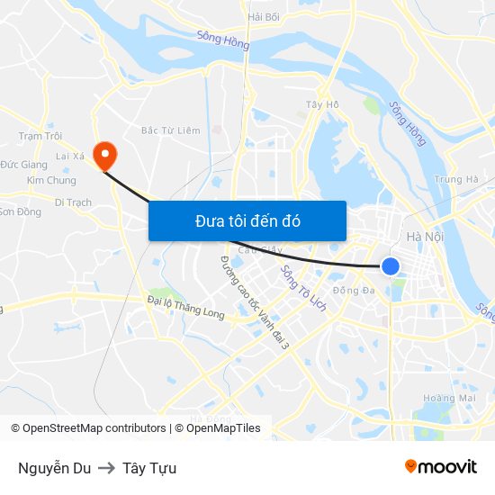 Nguyễn Du to Tây Tựu map