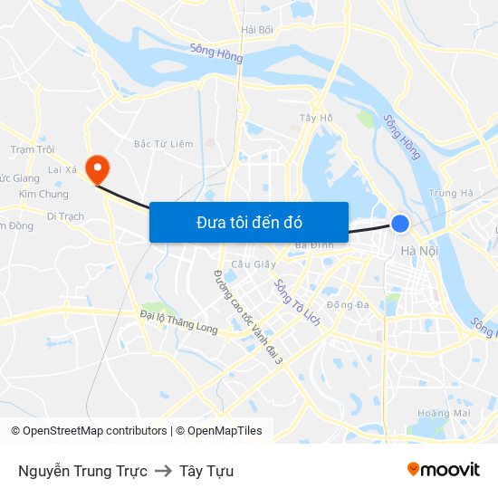 Nguyễn Trung Trực to Tây Tựu map