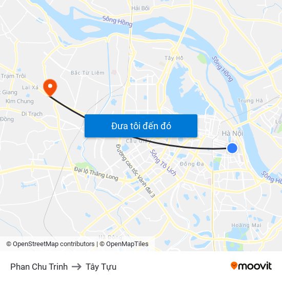 Phan Chu Trinh to Tây Tựu map
