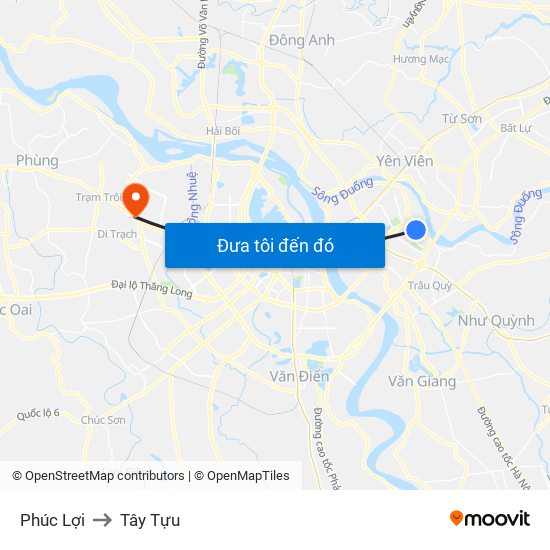 Phúc Lợi to Tây Tựu map