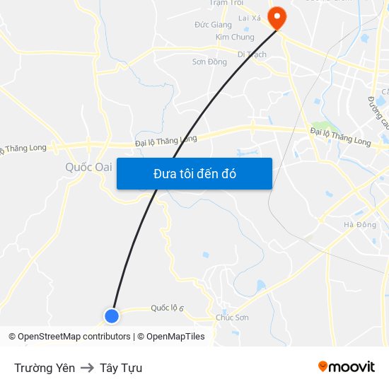 Trường Yên to Tây Tựu map