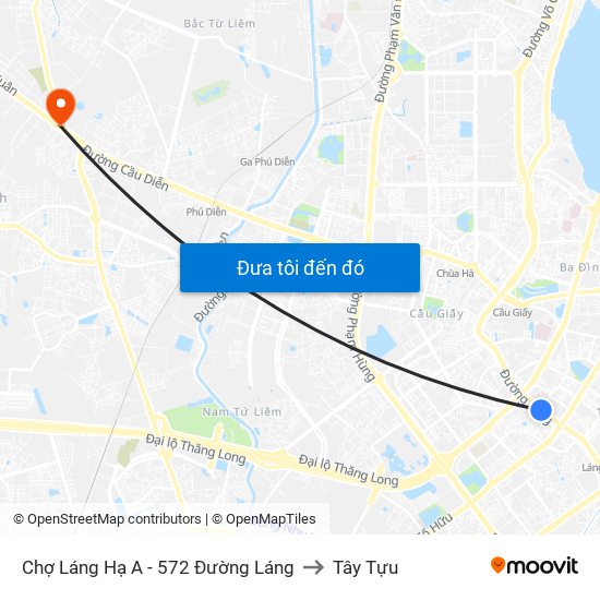 Chợ Láng Hạ A - 572 Đường Láng to Tây Tựu map