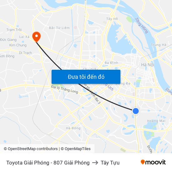 Toyota Giải Phóng - 807 Giải Phóng to Tây Tựu map