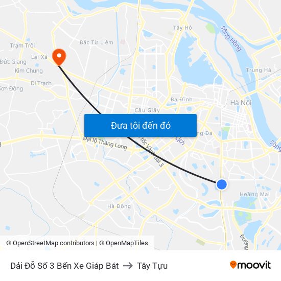 Dải Đỗ Số 3 Bến Xe Giáp Bát to Tây Tựu map