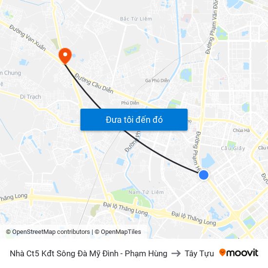 Nhà Ct5 Kđt Sông Đà Mỹ Đình - Phạm Hùng to Tây Tựu map