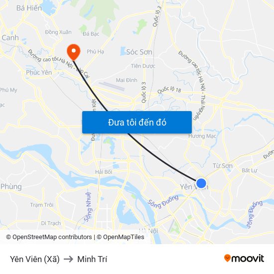 Yên Viên (Xã) to Minh Trí map