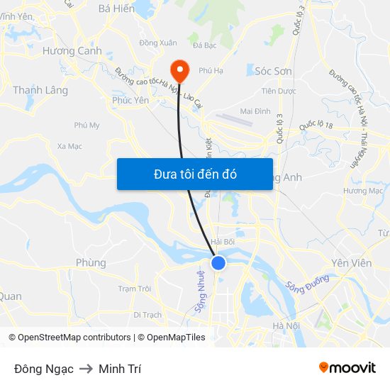 Đông Ngạc to Minh Trí map