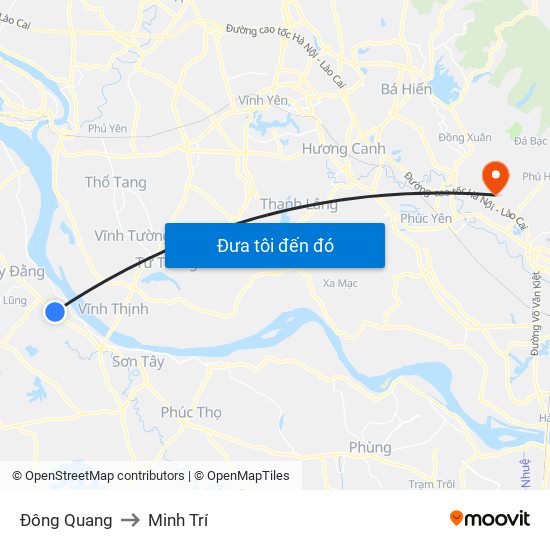 Đông Quang to Minh Trí map