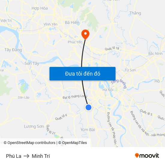 Phú La to Minh Trí map