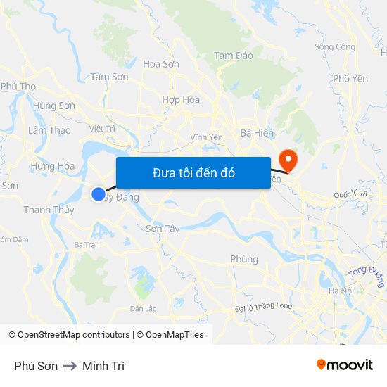 Phú Sơn to Minh Trí map