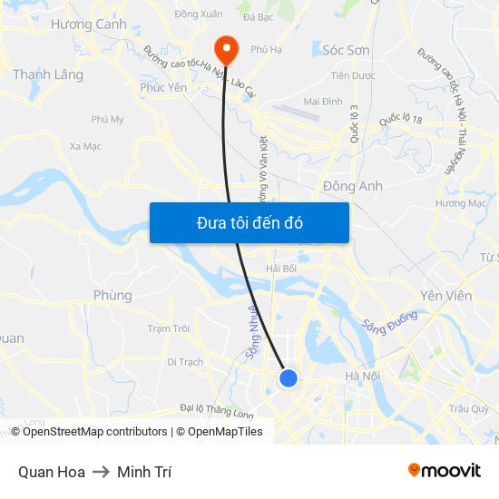 Quan Hoa to Minh Trí map