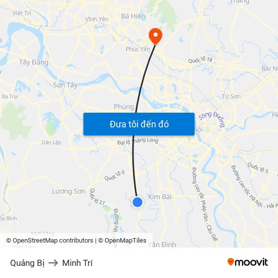 Quảng Bị to Minh Trí map