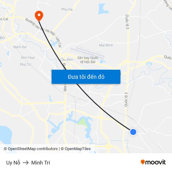 Uy Nỗ to Minh Trí map