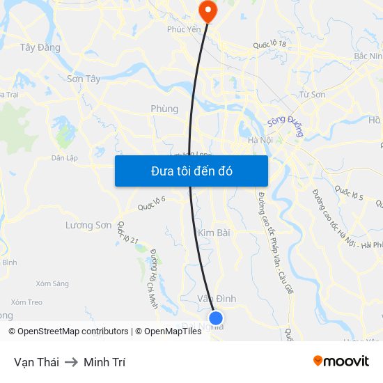 Vạn Thái to Minh Trí map