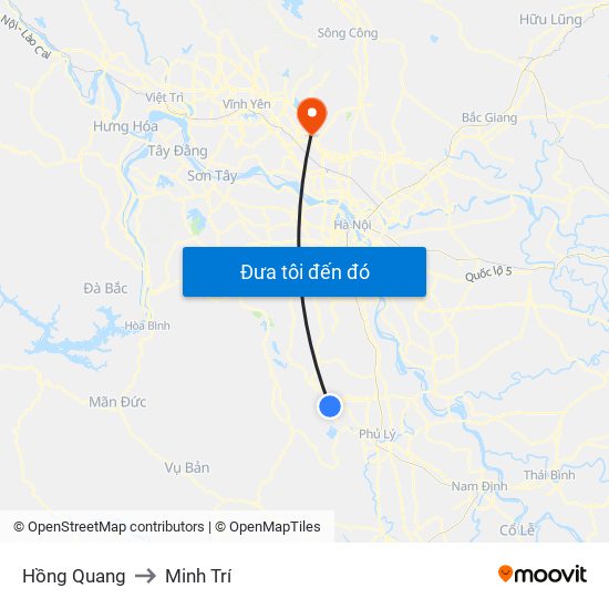 Hồng Quang to Minh Trí map