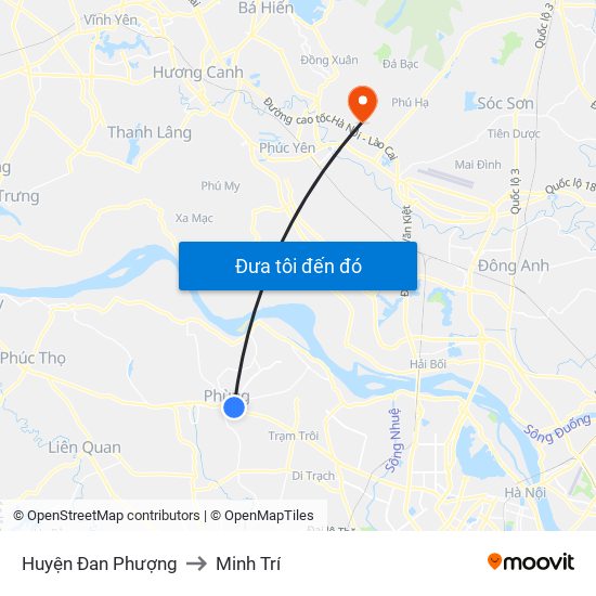 Huyện Đan Phượng to Minh Trí map
