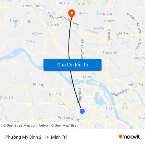 Phường Mỹ Đình 2 to Minh Trí map