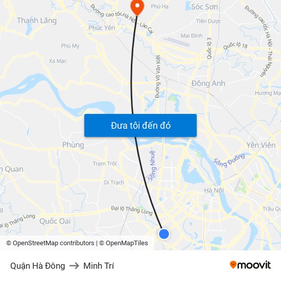 Quận Hà Đông to Minh Trí map