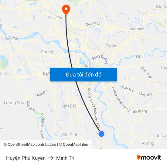 Huyện Phú Xuyên to Minh Trí map
