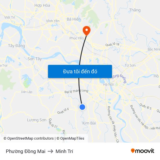 Phường Đồng Mai to Minh Trí map