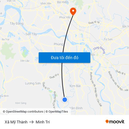 Xã Mỹ Thành to Minh Trí map