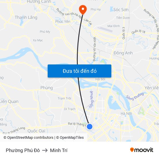 Phường Phú Đô to Minh Trí map