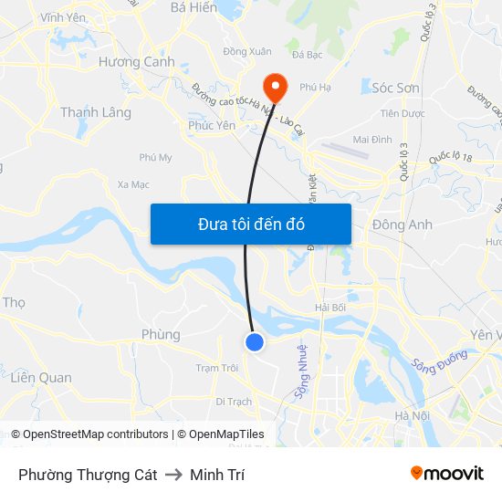 Phường Thượng Cát to Minh Trí map