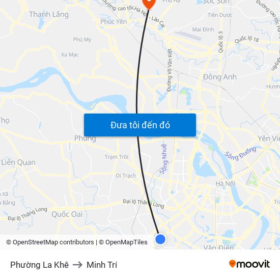 Phường La Khê to Minh Trí map