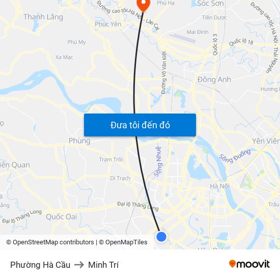 Phường Hà Cầu to Minh Trí map