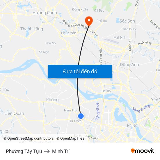 Phường Tây Tựu to Minh Trí map