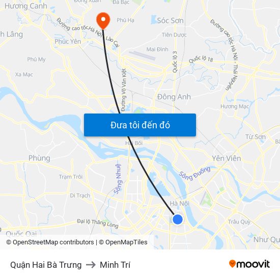 Quận Hai Bà Trưng to Minh Trí map