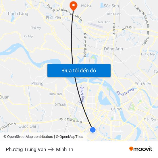 Phường Trung Văn to Minh Trí map