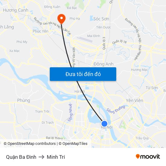 Quận Ba Đình to Minh Trí map