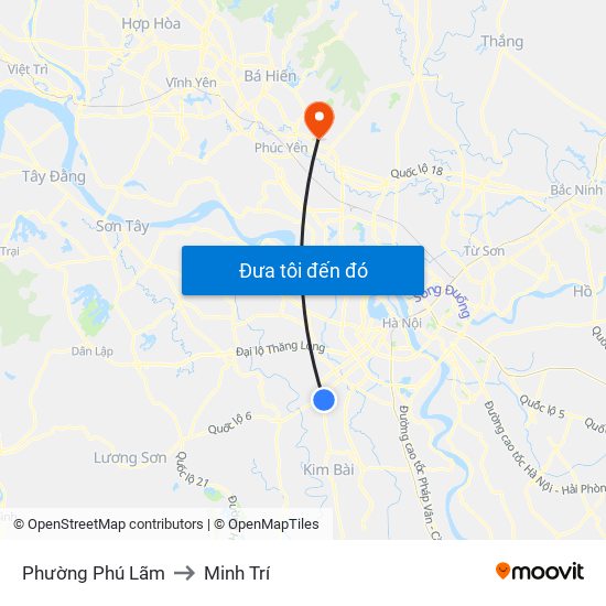 Phường Phú Lãm to Minh Trí map