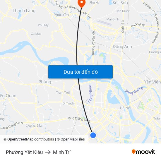 Phường Yết Kiêu to Minh Trí map