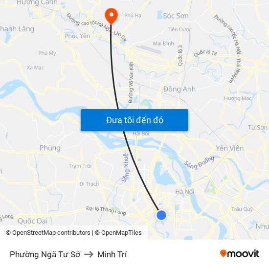 Phường Ngã Tư Sở to Minh Trí map