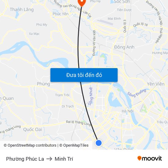 Phường Phúc La to Minh Trí map