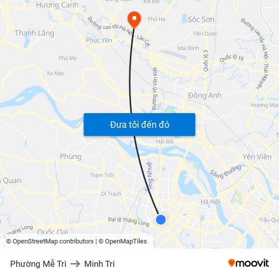 Phường Mễ Trì to Minh Trí map