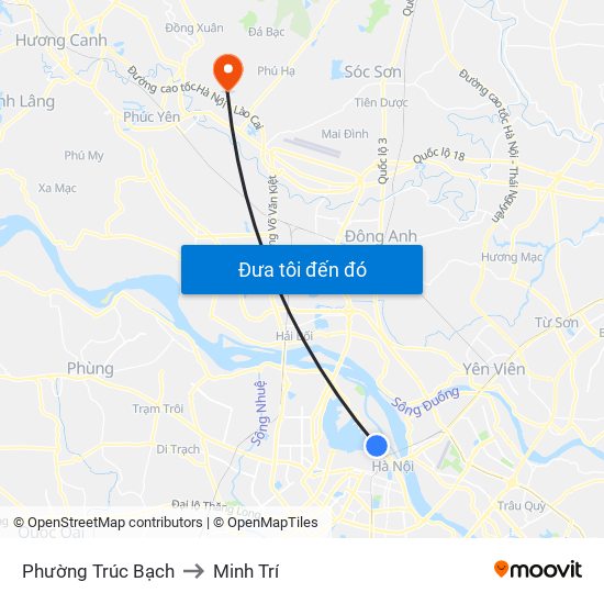 Phường Trúc Bạch to Minh Trí map
