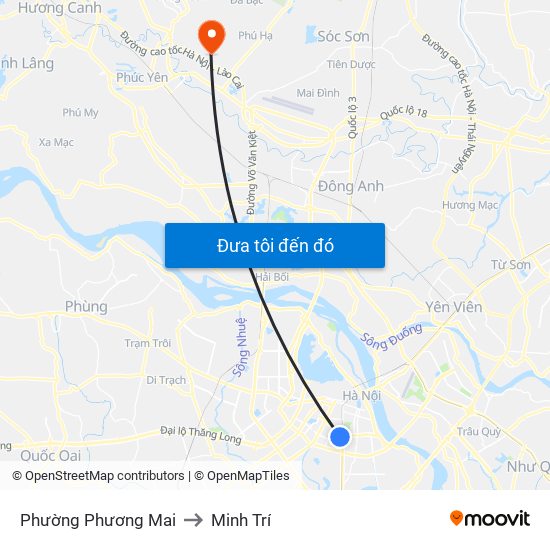 Phường Phương Mai to Minh Trí map