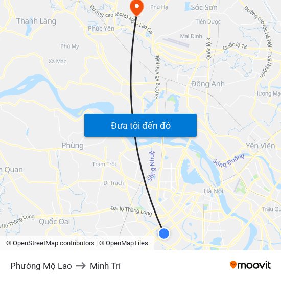 Phường Mộ Lao to Minh Trí map