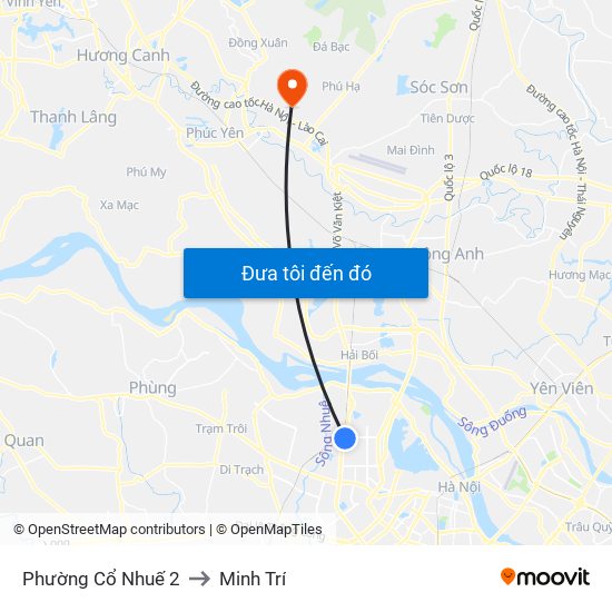 Phường Cổ Nhuế 2 to Minh Trí map